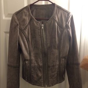 Nue 19.04 grey leather jacket bohemian sz 38